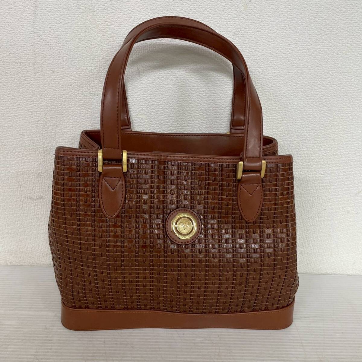 【Rudolph Vaentino】 ルドルフヴァレンチノ カゴバッグ ハンドバッグ ブラウン 茶 レトロ ヴィンテージ A0389拍卖