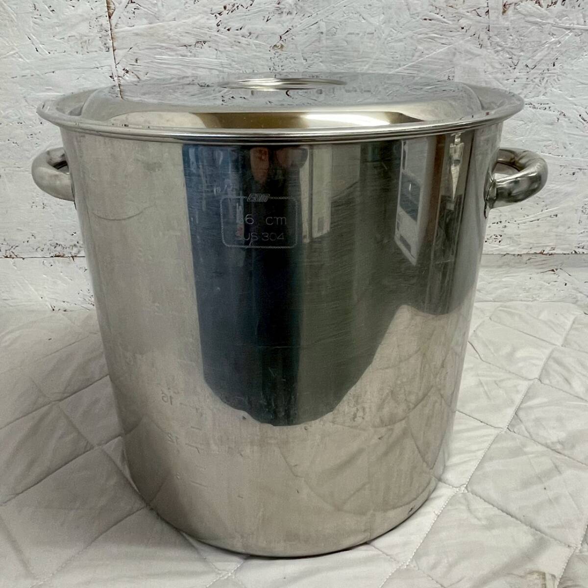 【EBM】 ステンレス製 寸胴鍋 両手鍋 ステンレス鍋 厨房 厨房機器 店舗 店舗用品 調理器具 キッチン用品 メモリ付き A0482拍卖