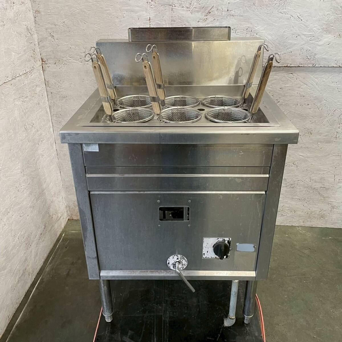 ゆで麺機 LPガス用 6テボ 厨房 厨房機器 店舗 店舗用品 飲食店 ゆで釜 角型ゆで麺機 1槽式 業務用 A0492拍卖