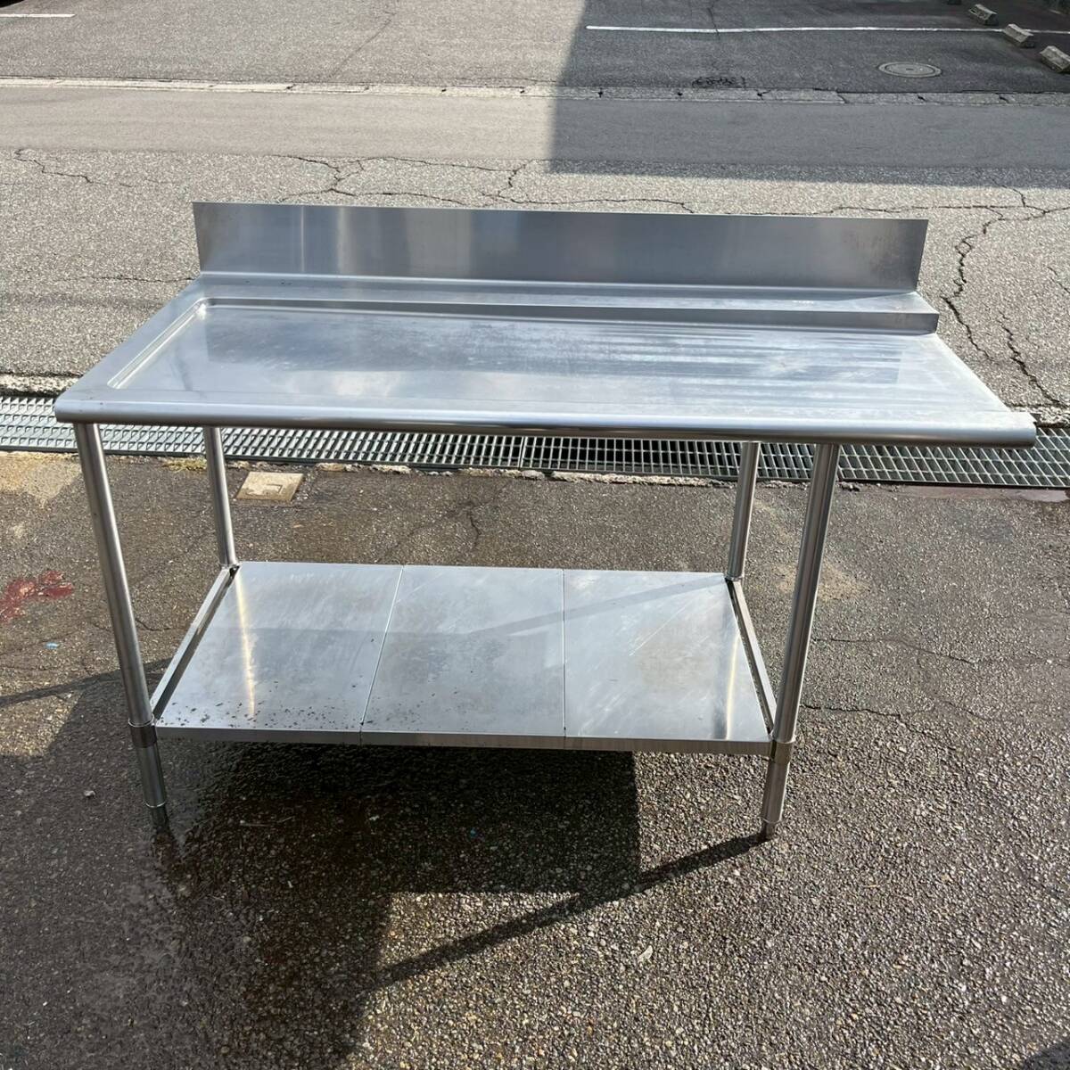 ステンレス製 ソイルド作業台 シンク 水切り台 W1500×D750×H860 厨房 厨房機器 店舗 店舗用品 食洗機用作業台 Y2252拍卖