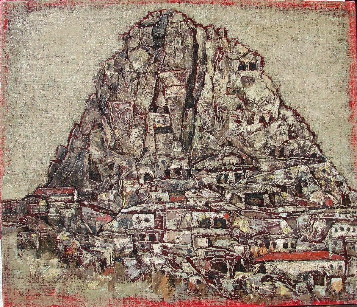 兵庫のグラフィスム・抽象,創造,非具象芸術,木村二朗「カッパドキア(トルコ)」10号油彩,封蝋風マチエル#増田誠#児玉幸雄#鈴木マサハル拍卖