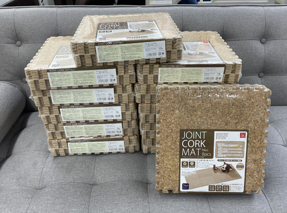 新品 ジョイントコルクマット ネオ 8枚組×12セット 96枚セット 300×300×8mm 防音 衝撃吸収 シービージャパン 札幌市手稲区拍卖