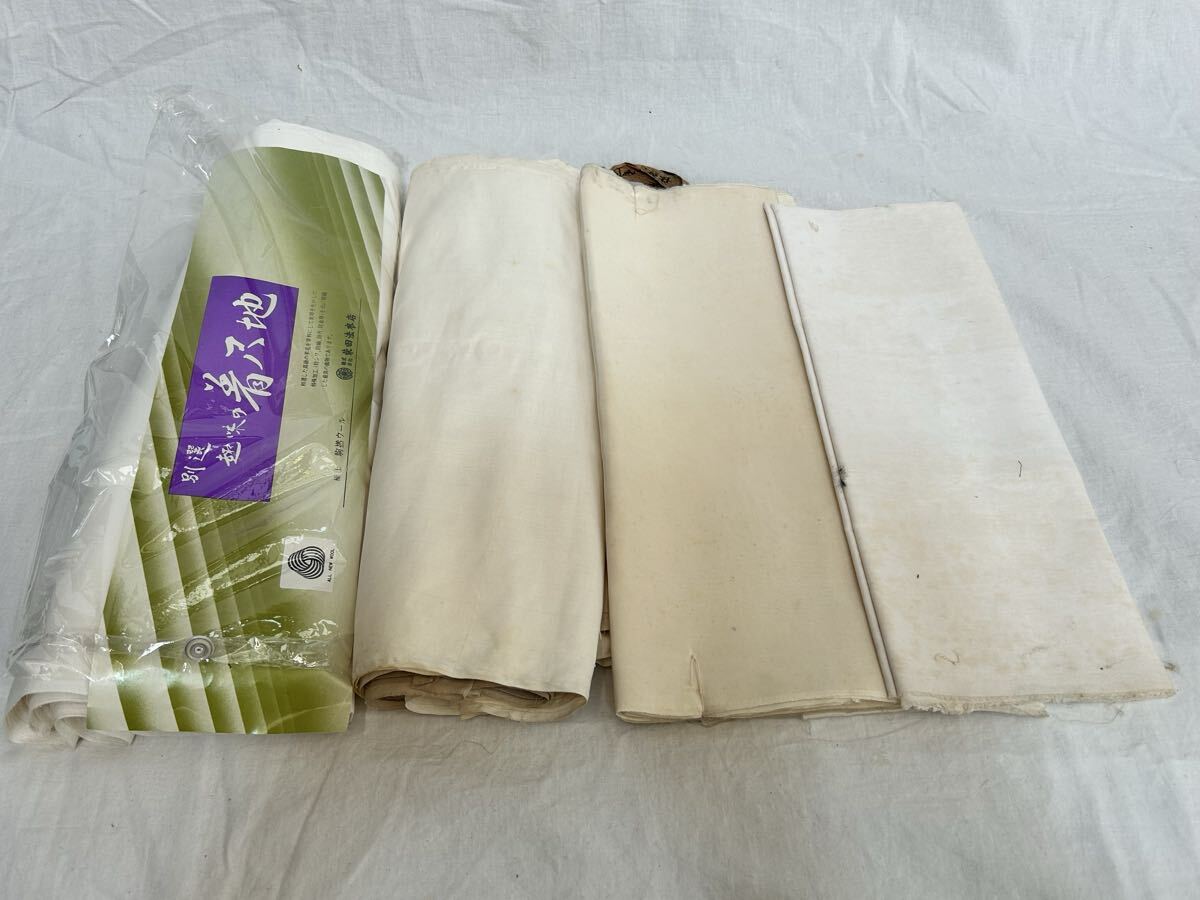 布地 白布 4枚 生地 まとめ売り 昭和レトロ リメイク ウール拍卖