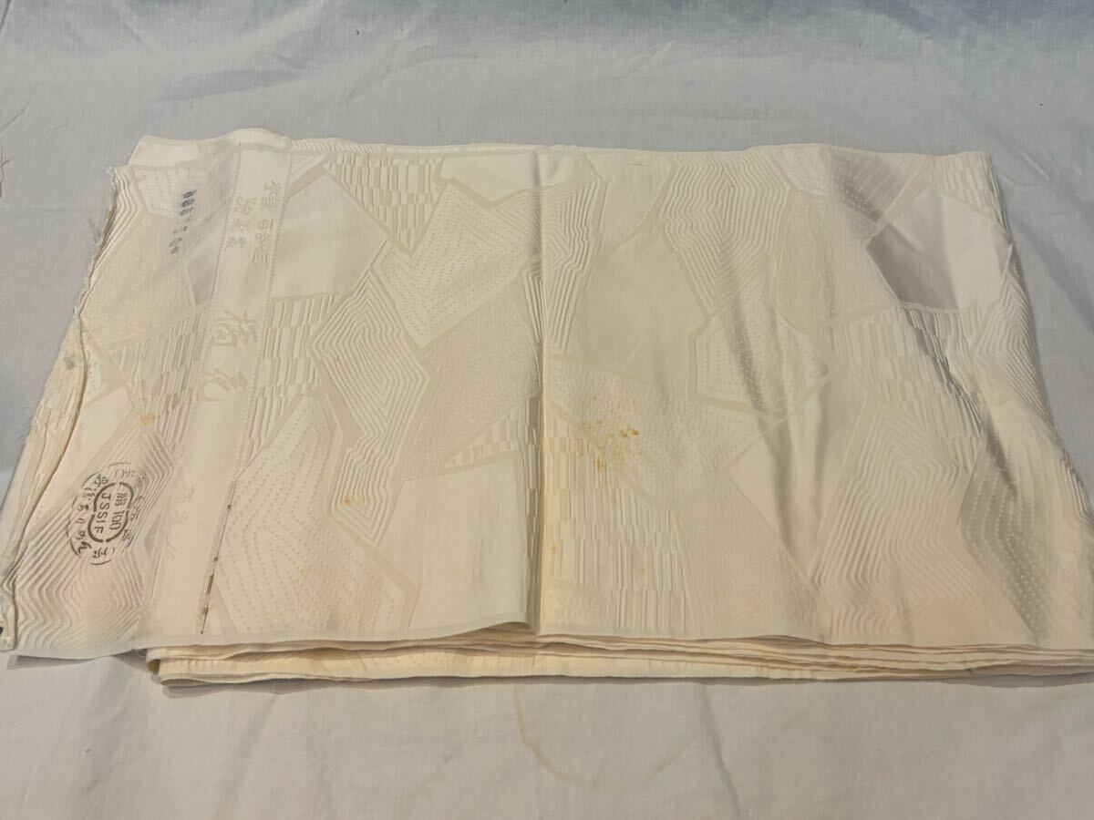 反物 生地 布地 古布 正絹 綿100% 白布 丹後ちりめん 昭和レトロ リメイク 着物拍卖
