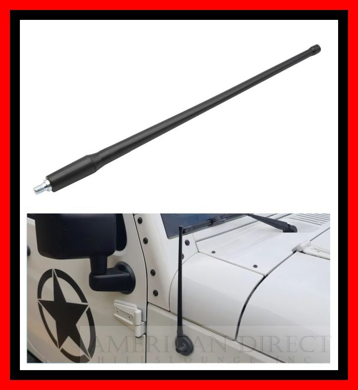 【激安/ブラック/330mm】JK JL ラングラー ラバー ショート アンテナ アダプター付 フロント サイド ベント ラジオ ライト JEEP ジープ拍卖