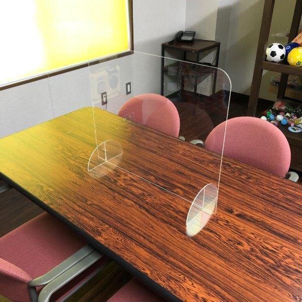 飛沫防止 仕切り板 アクリルパーテーション アクリル板 カウンター席 デスク 衝立 間仕切り 卓上 パネル W600×H500 LB-70(A)区分100S拍卖