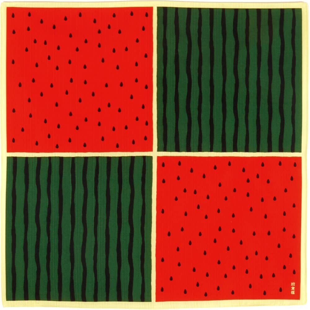 濱文様 小布 染分スイカ 小風呂敷 50x50cm ランチクロス メール便対応 ポイント消化拍卖