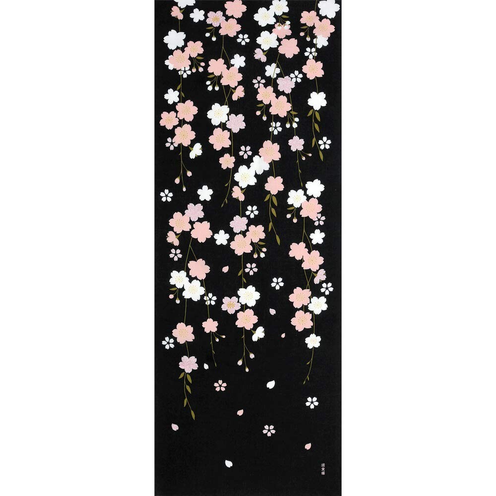 濱文様 絵手ぬぐい 枝垂れ夜桜 春 桜 手拭い クリックポスト対応 ポイント消化拍卖