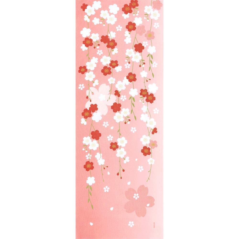 濱文様 絵手ぬぐい 枝垂れ桜の夢 春 桜 手拭い クリックポスト対応 ポイント消化拍卖