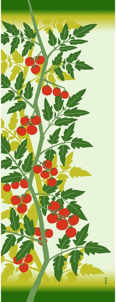 濱文様 絵手ぬぐい すずなりプチトマト 手拭い 90×34cm 夏 初夏 てぬぐい拍卖