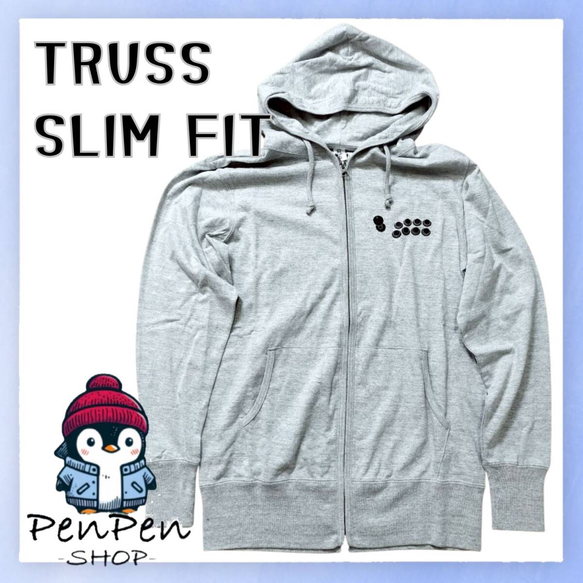 TRUSS トラス SLIM FIT STREET FIGHTER V ストリートファイター5 コラボ スウェット パーカー トレーナー グレー Lサイズ メンズ カプコン拍卖