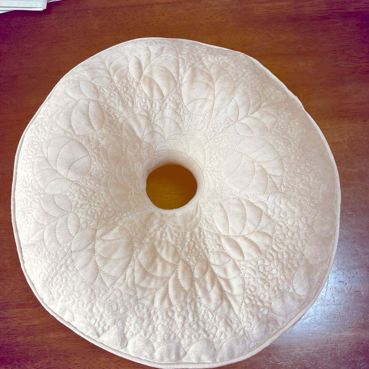 新品 ボア 円座クッション ドーナツクッション 約40丸 (ベージュ) 手洗い可能拍卖