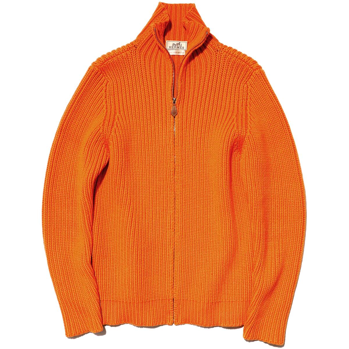 希少!!英国製◎最高級品 HERMES エルメス《極厚カシミヤ100%!》肉厚編み カウチン ドライバーズ ニット ジャケット カーディガン コート L拍卖