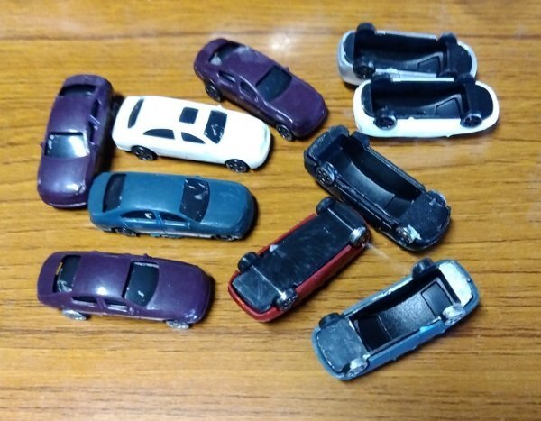 【塗装不良あり】 1:150サイズ ジオラマ用 自動車カラーミックス 10台セット拍卖
