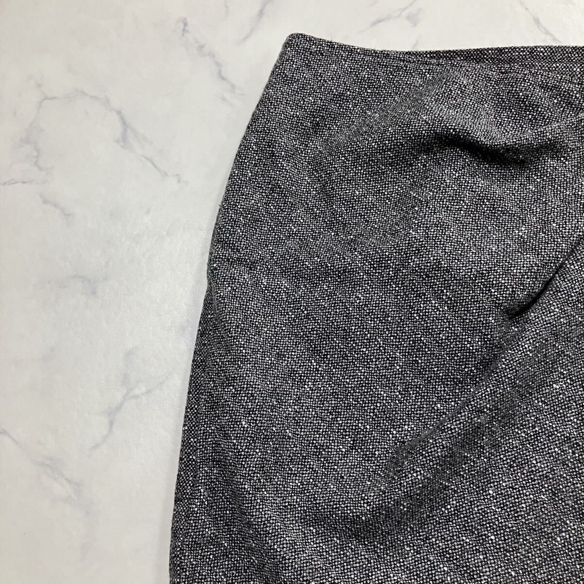 Modify モディファイ 日本製 キラキラ ウール混 裏地付き ひざ丈 タイト ラップ スカート グレー ブラック ピンク 42拍卖