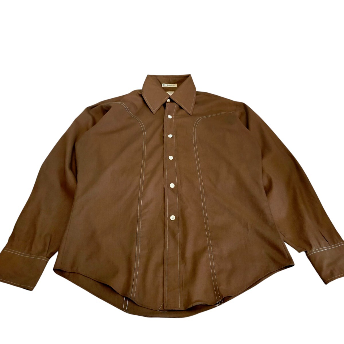 古着 carl michaels 長袖シャツ 衿芯 70s ホワイトステッチ拍卖