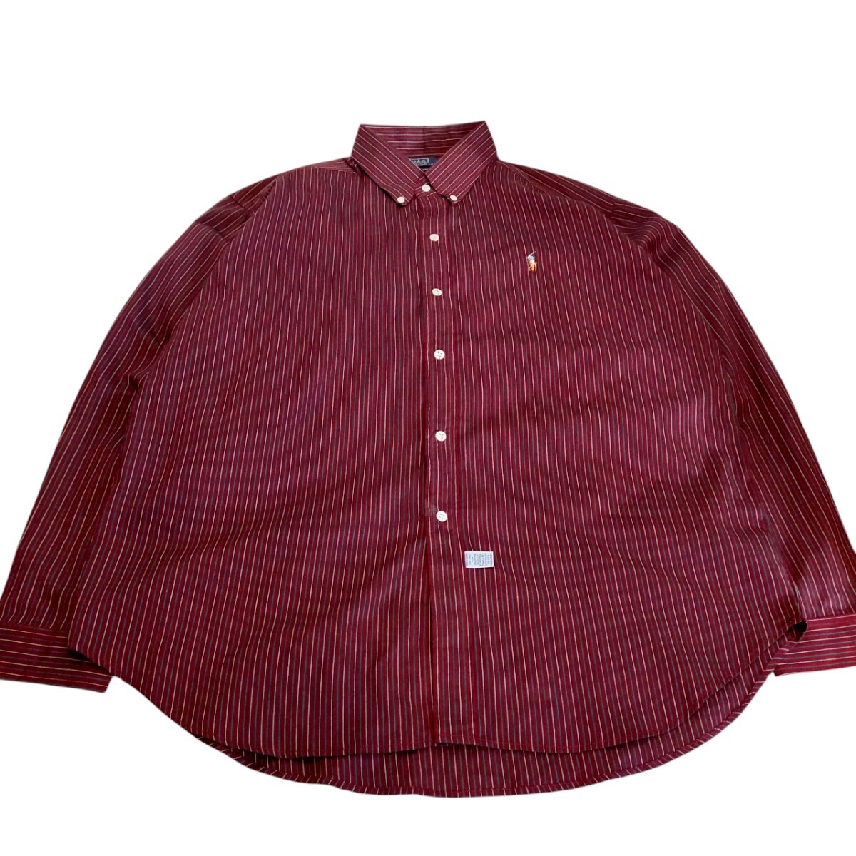 古着 ラルフローレン 長袖シャツ ボタンダウン ストライプシャツ 90s拍卖