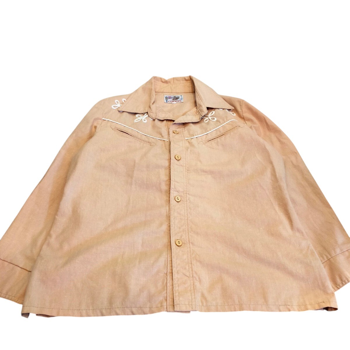 古着 gaslight 長袖シャツ ウエスタンシャツ 70s 80s オープンカラー拍卖