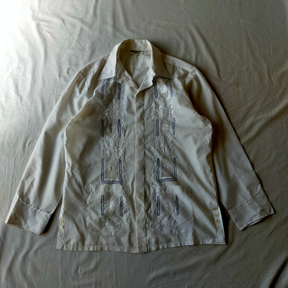 古着 pilipino guayabera 長袖シャツ キューバシャツ フィリピン 拍卖