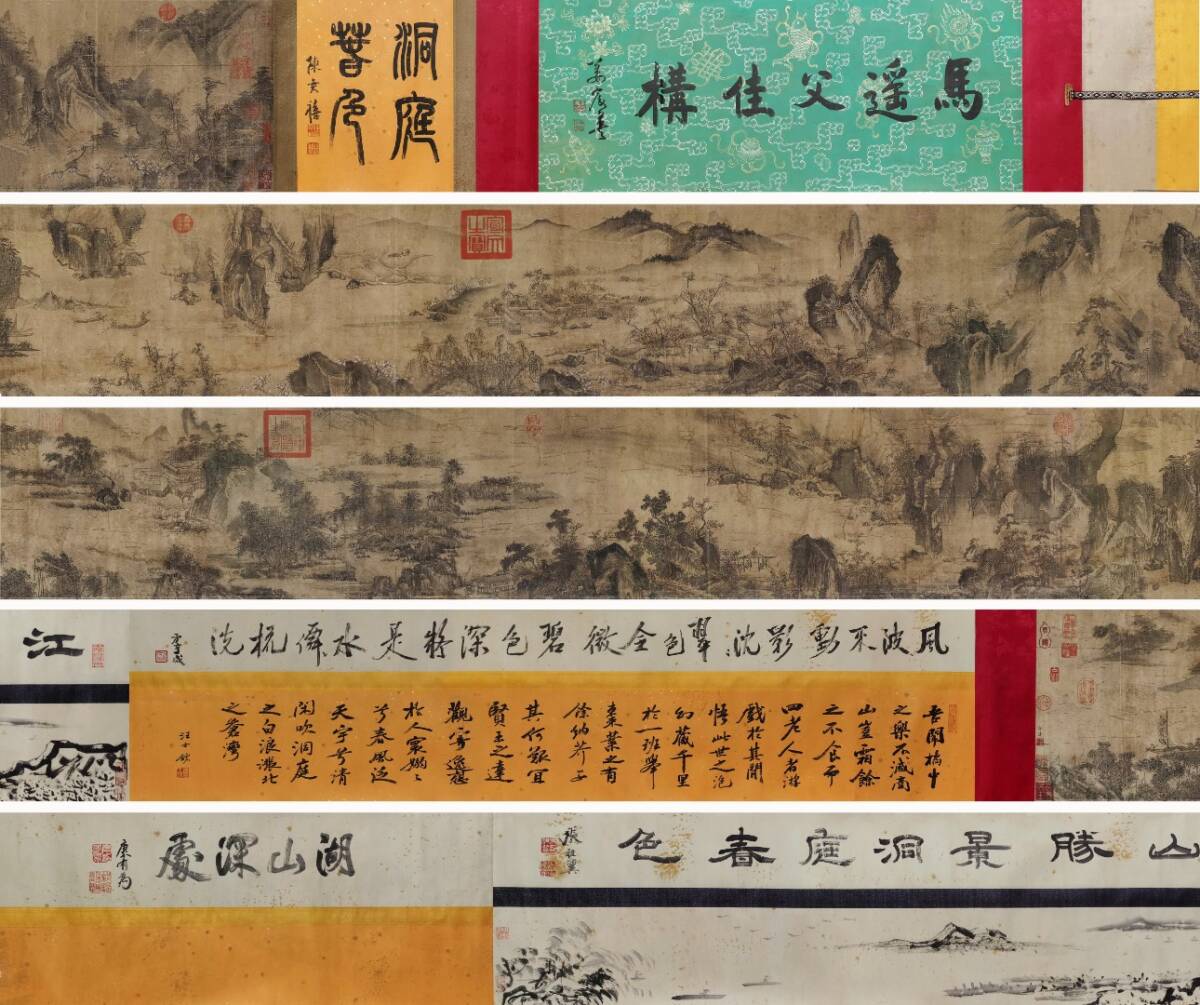 古美術 長巻 中国・宋時代 「馬遠書」 絹本 【洞庭春色図】 手巻 軸装 書道 巻き物 真筆逸品 肉筆保証 唐物 古画 LT-250928拍卖