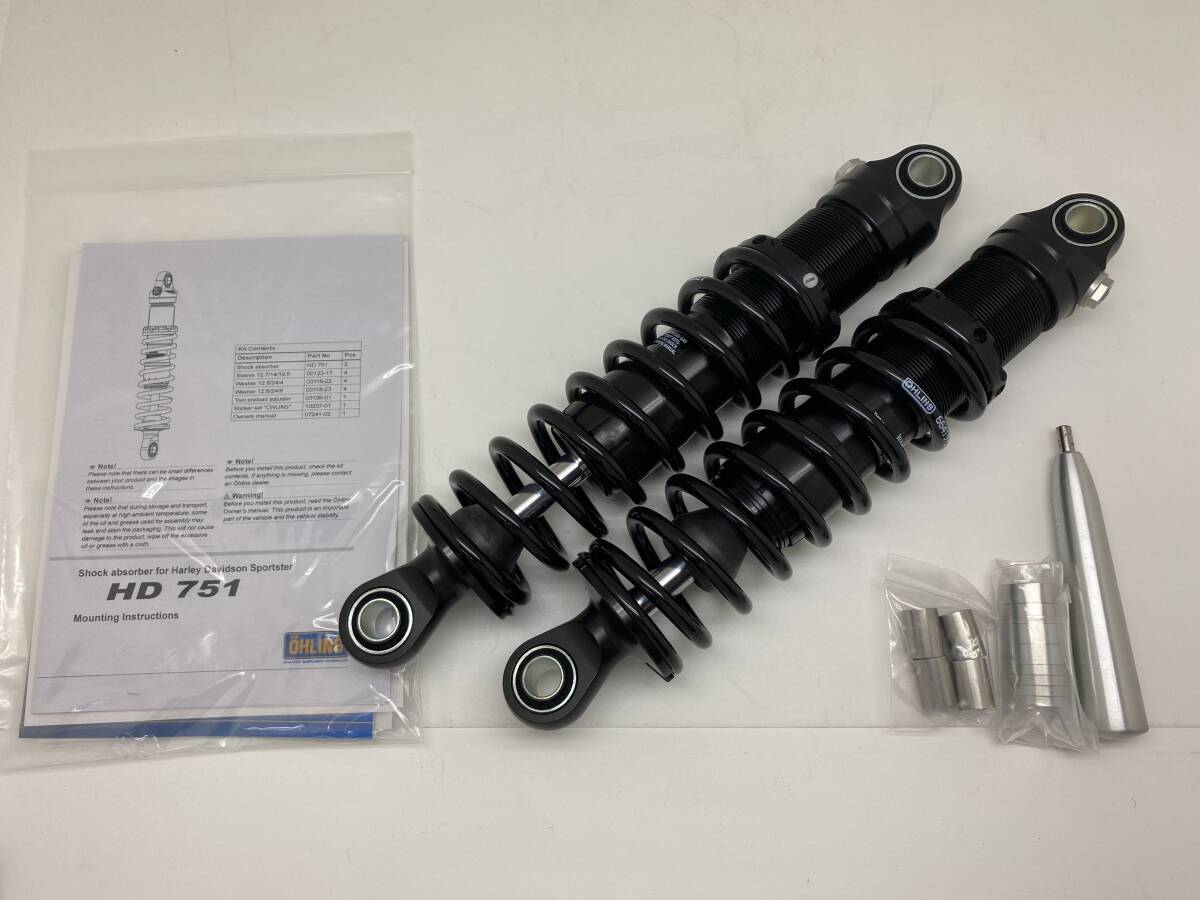 未使用品 ハーレー オーリンズ サスペンション ブラックライン スポーツスター用 11.6インチ HD751 S36D 20250908-1拍卖