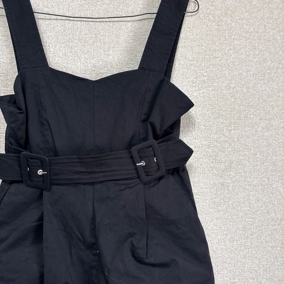 RAY BEAMS ベルテッドワイドサロペット 6317A-3216-2 オーバーオール サイズ0 レディースSサイズ相当 ブラック拍卖