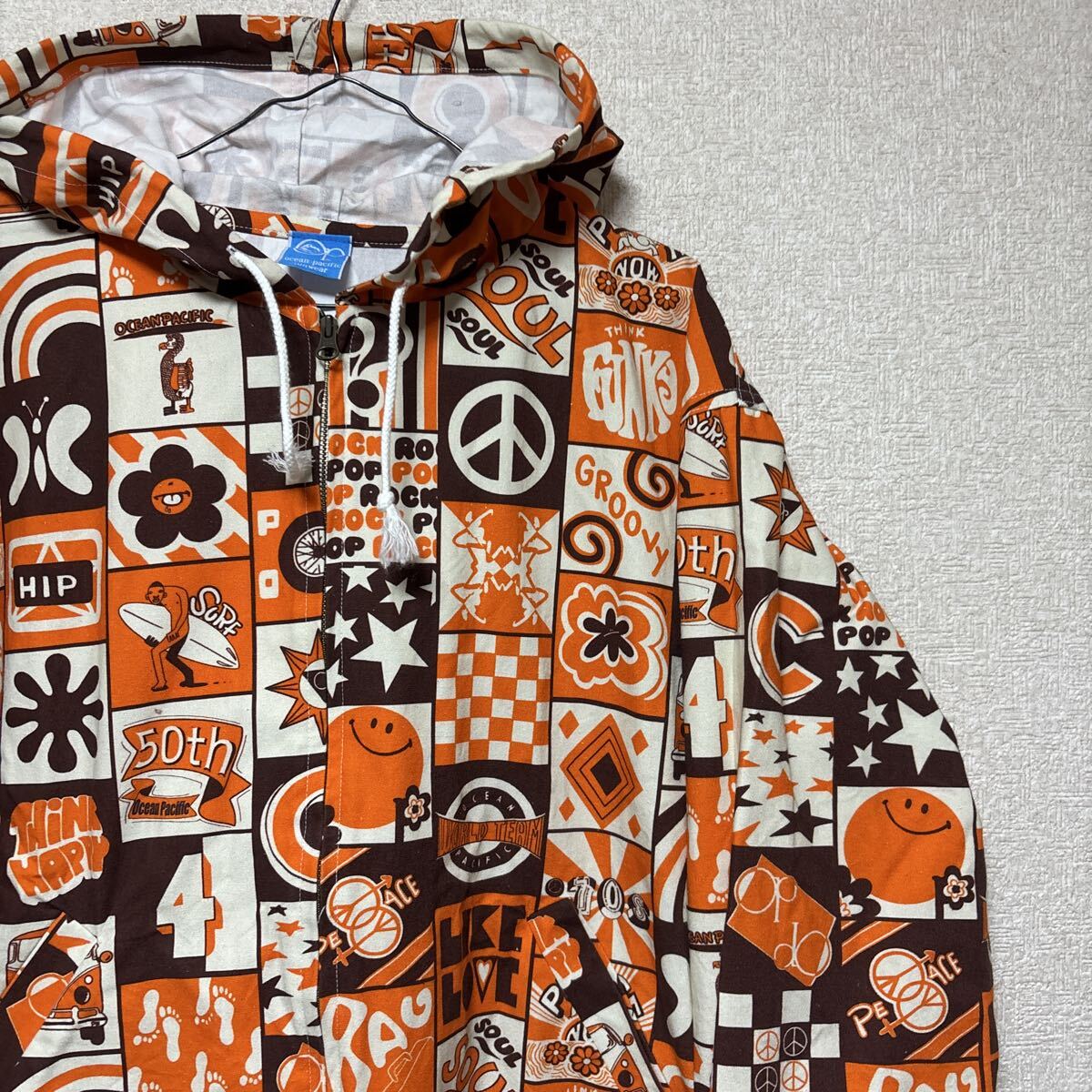 未使用品 【希少】 オーシャンパシフィック OCEAN PACIFIC 50th プライウッド Plywood 別注 ビーチパーカー フルジップ 別注 L/XL拍卖