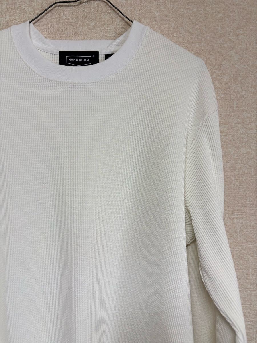 未使用品 HAND ROOM 長袖Tシャツ ロンt サイズM サーマル生地 ハンドルーム ホワイト 拍卖