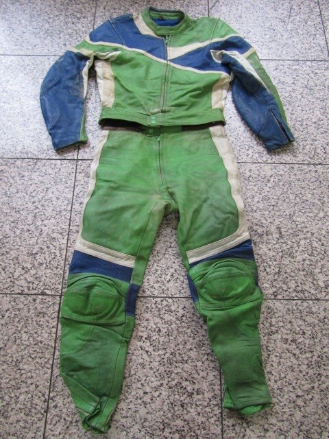 JUMBO INTERNATIONAL レザー レーシングスーツ 革ツナギ 50 サイズL位 グリーン拍卖