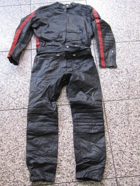 レザー レーシングスーツ 革ツナギ 42 レディース Lサイズ位 ブラック レッド拍卖