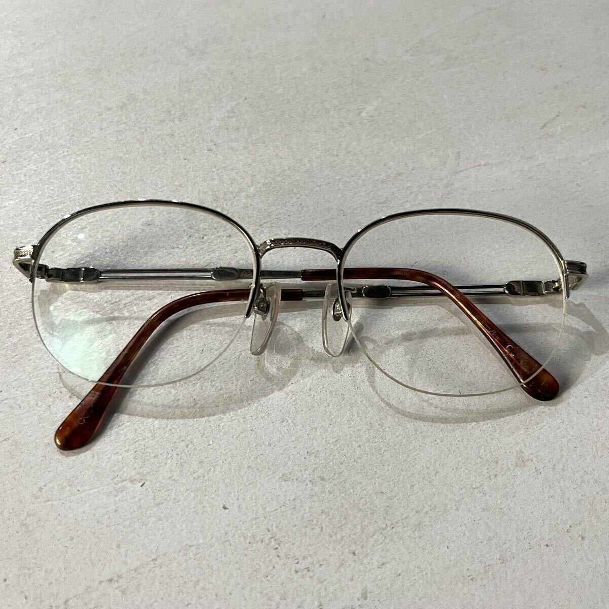VINTAGE COACH 眼鏡 メガネ 度入り コーチ メタルフレーム ハーフリム ヴィンテージ アイウェア シルバー【レターパックプラス郵送可】#211拍卖