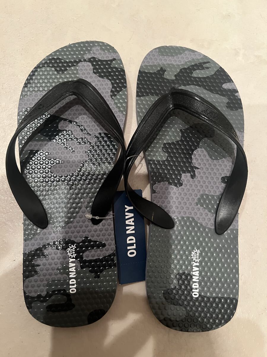 新品 OLD NAVY オールドネイビー ビーチサンダル グレー アーミー 迷彩 23㎝拍卖