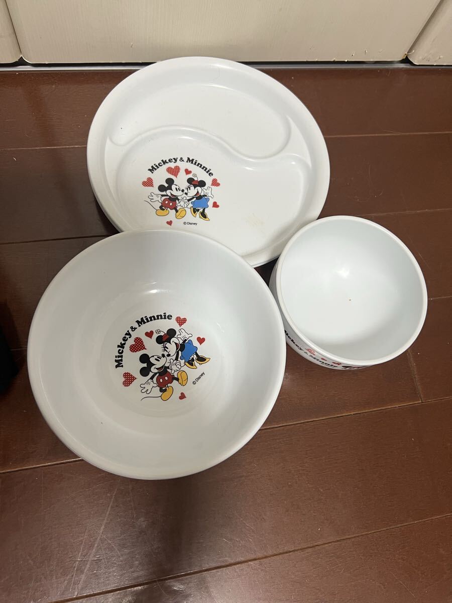 新品 ディズニー ミッキー&ミニーマウス 電子レンジ可 メラニン食器 プレート 茶碗 ボウル 6点セット拍卖