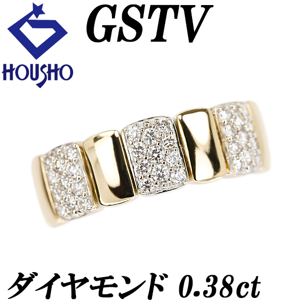 ジーエスティービー ダイヤモンド リング K18イエローゴールド K18ホワイトゴールド GSTV 送料無料 中古 宝正 902593拍卖