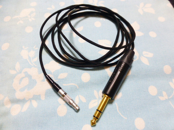 AKG K812 K872 用ケーブル 8N-ofc 芯線抜き出し 四芯構造 6.3mm 標準プラグ Neutrik NP3X-B 180cm 長め ( 6.3mm L字 対応可能)拍卖