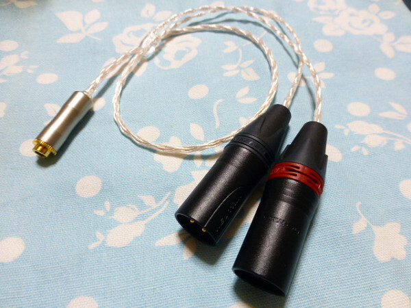 4.4mm5極 (メス) → XLR コネクタ 3ピン×2 変換ケーブル 6N純銀撚り線 + PureOCC 八芯 ブレイド編み込み 高品質 オヤイデ ジャック 50cm拍卖