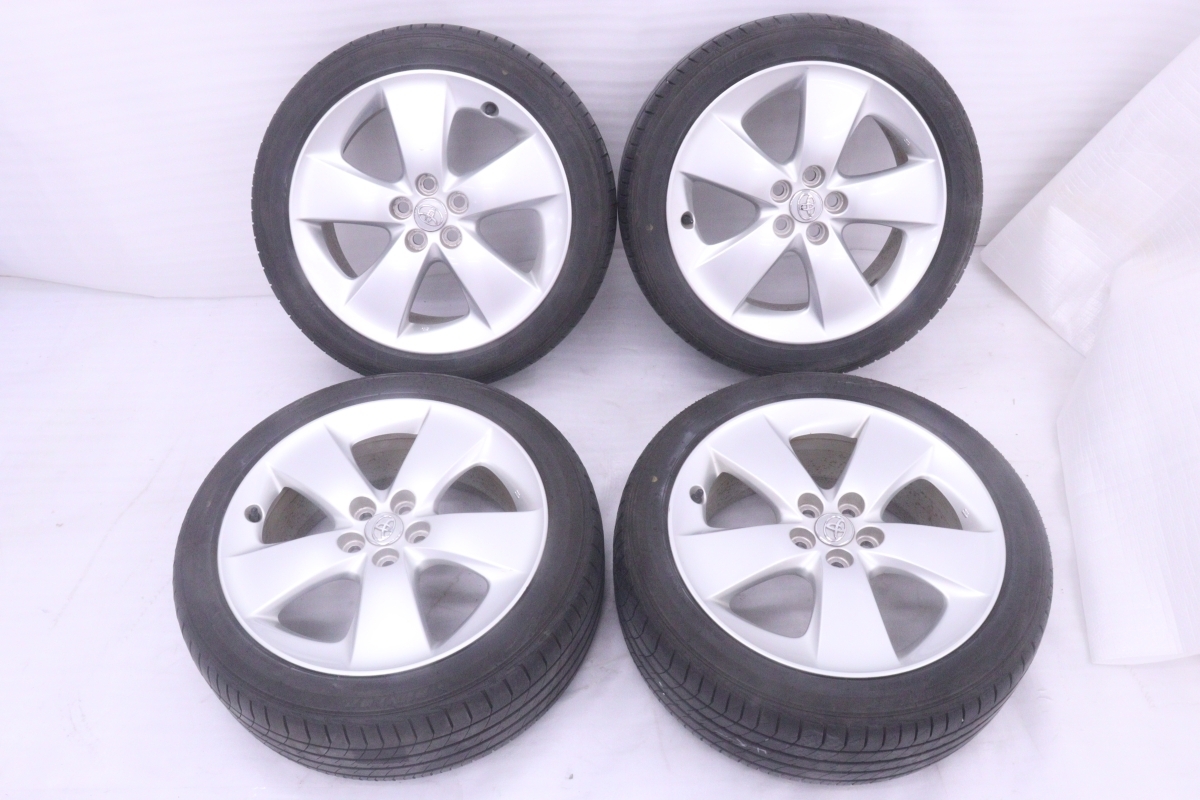 59-1496★215/45R17 91W ZVW30 プリウス タイヤホイールセット4本 17×7J +50 5穴 PCD 100 トヨタ (KK)拍卖