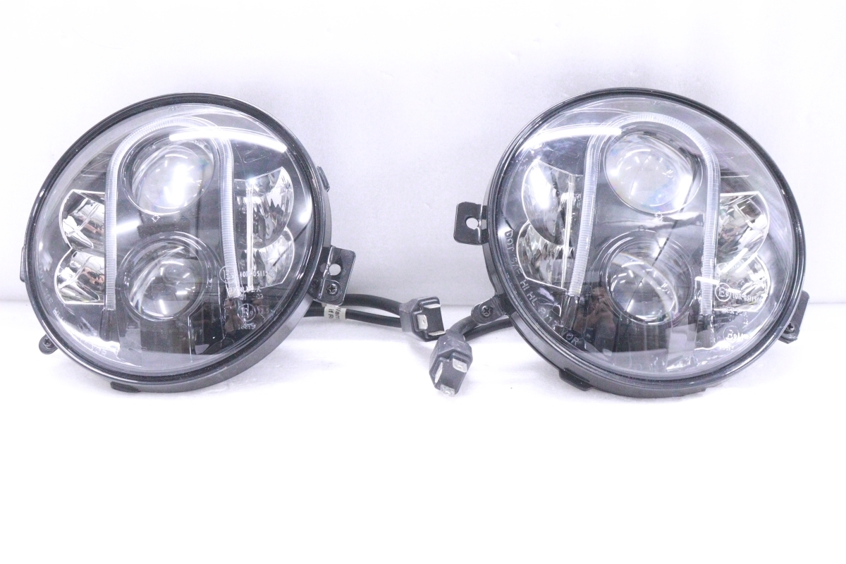 31-1617★【値下】社外 LED 汎用★ジムニー外し 左右ヘッドライト 10R-0511541 ASSY ブラック バイク等にも★スズキ (YM)拍卖