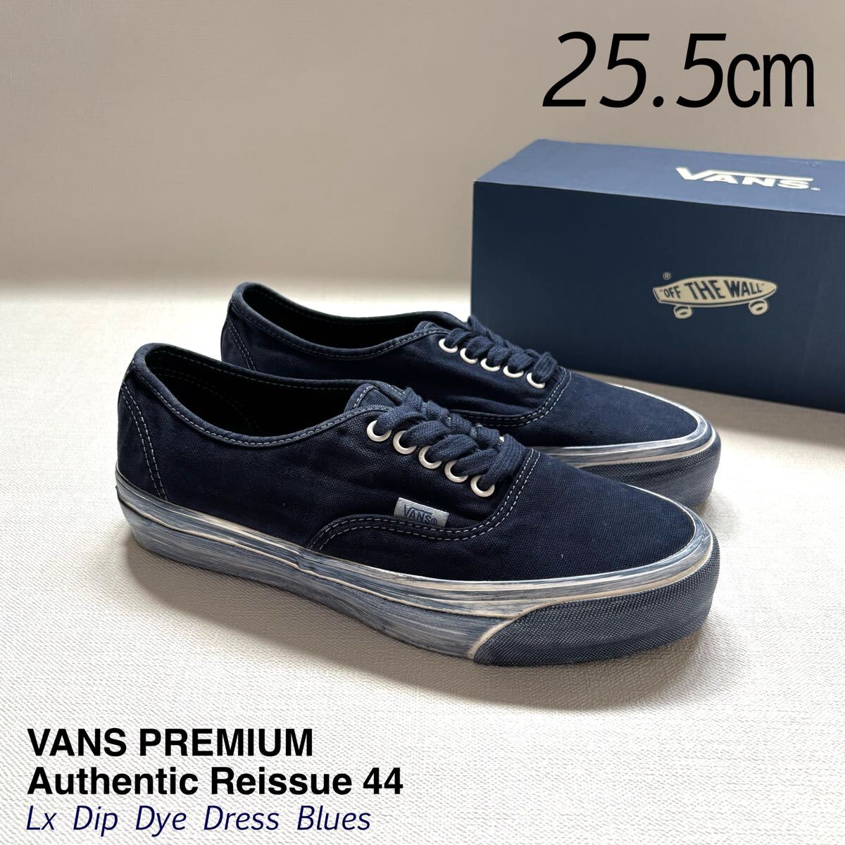新品 VANS PREMIUM バンズ プレミアム AUTHENTIC REISSUE オーセンティック リイシュー 44 Lx Dip Dye Dress Blues 25.5㎝ ネイビー 拍卖