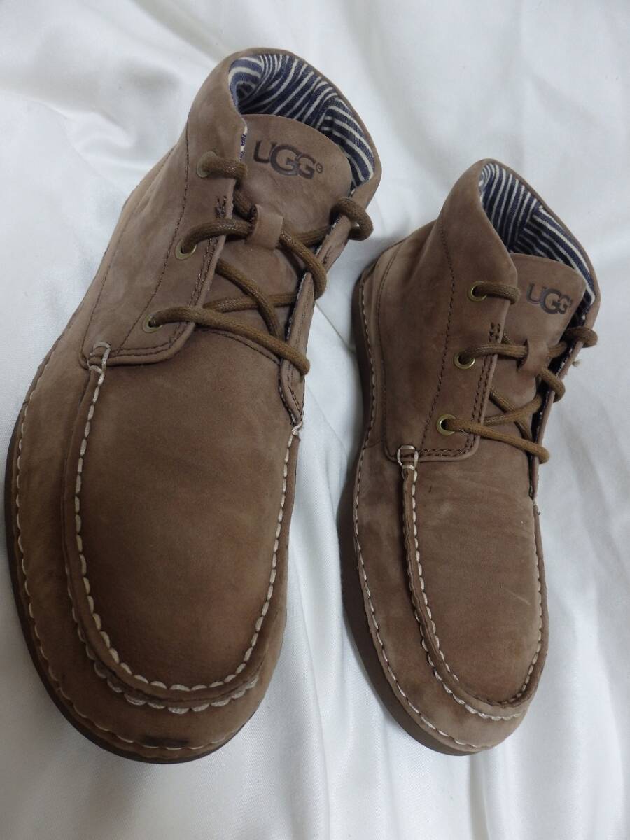 アグ オーストラリア UGG Australia ブラウンレザー ハーフブーツ 25.5㎝ 中古美品 vibramソール メンズ 拍卖