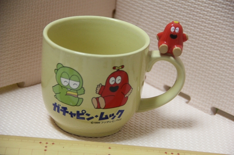 陶器製 ガチャピン ムック マスコット付 マグネット 検索 フジテレビ 1999 キャラクター グッズ拍卖