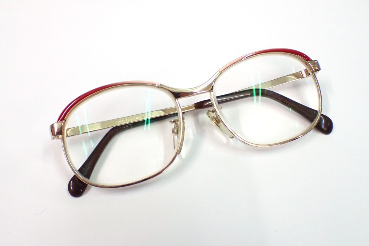 ▲メガネ104 CASTER No.5106▲50□16/ゴールド/ビンテージ/眼鏡フレーム/度入りレンズ/消費税0円拍卖