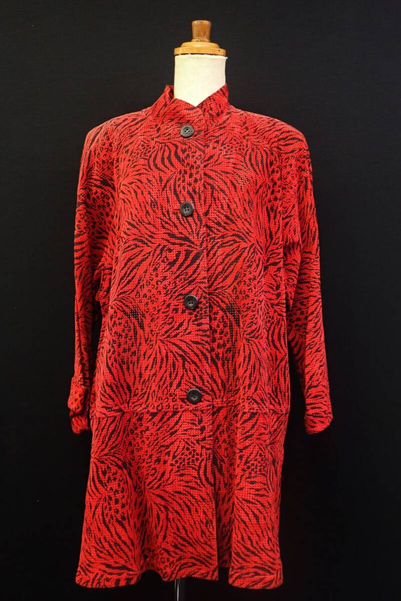 ■衣類02 ピエリタ ロングシャツ 豚皮 ゼブラ柄 サイズМ■消費税0円拍卖