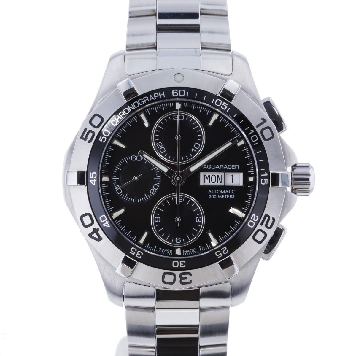 【美品】TAG HEUER タグホイヤー 時計 自動巻き/メンズ CAF2010.BA0815 Black SS アクアレーサー クロノグラフ 【中古】拍卖