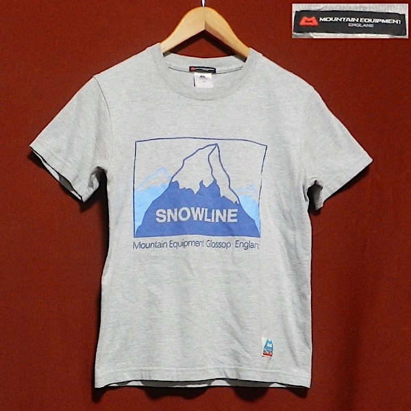 Mountain Equipment マウンテンイクイップメント SNOWLINE デザイン ロゴ Tシャツ グレー 兼用 S 美品拍卖
