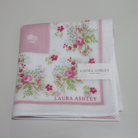 レディースハンカチ【LAURA ASHLEY】ローラアシュレイハンカチ 花柄/ピンク拍卖