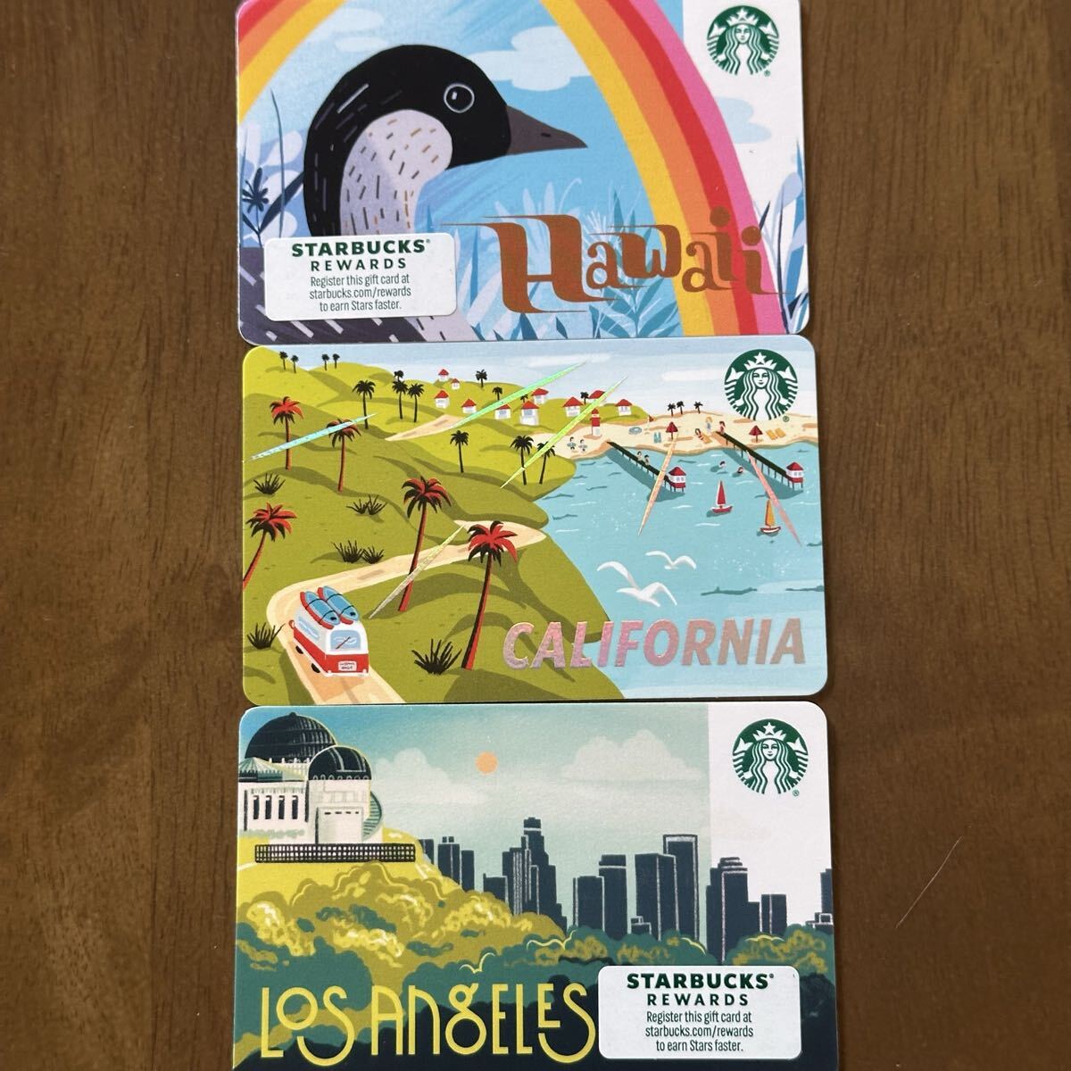 海外 スターバックス スターバックスカード 北米 アメリカ 3枚セット ハワイ カリフォルニア ロサンゼルス 限定 海外スタバ スタバカード 拍卖