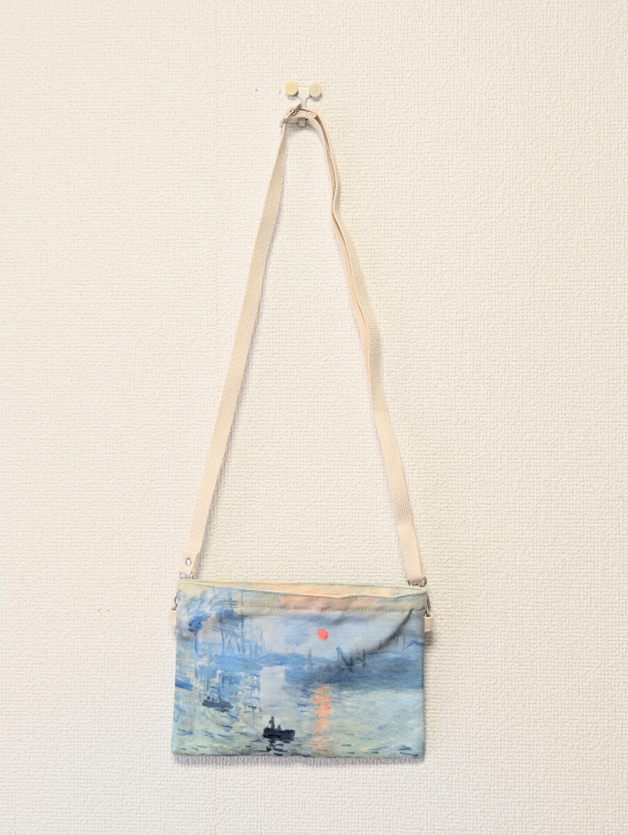 サコッシュ 名画 印象・日の出 ポシェット 男女兼用 ショルダーバッグ モネ拍卖