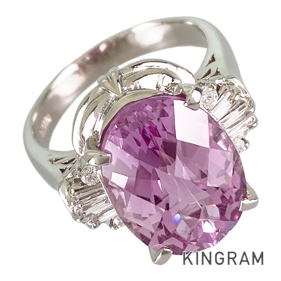 リング Pt900 クンツァイト ダイヤモンド 13号(53) sss【中古】拍卖