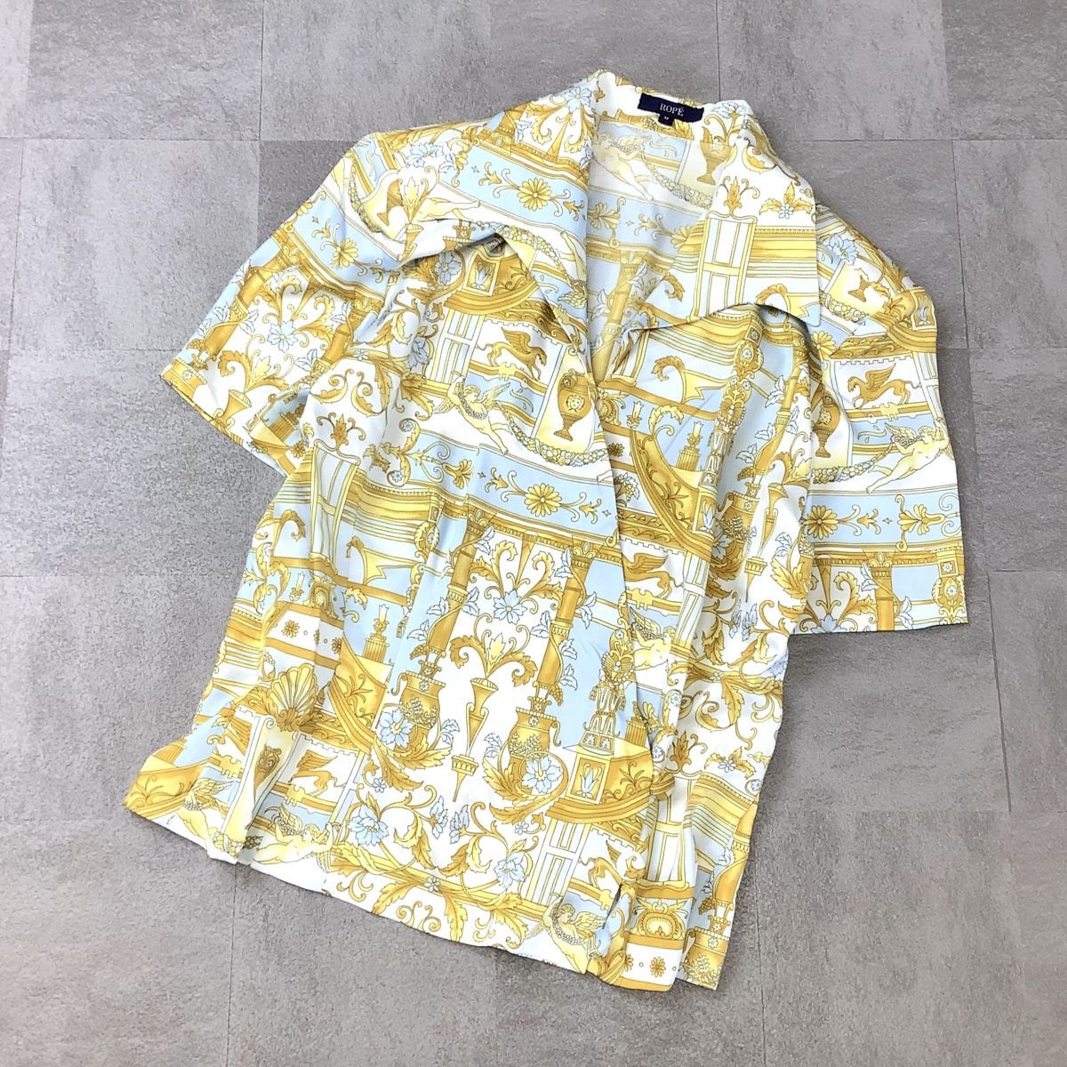 ROPE ロペ スカーフ柄 総柄 半袖 ブラウス レディース M拍卖